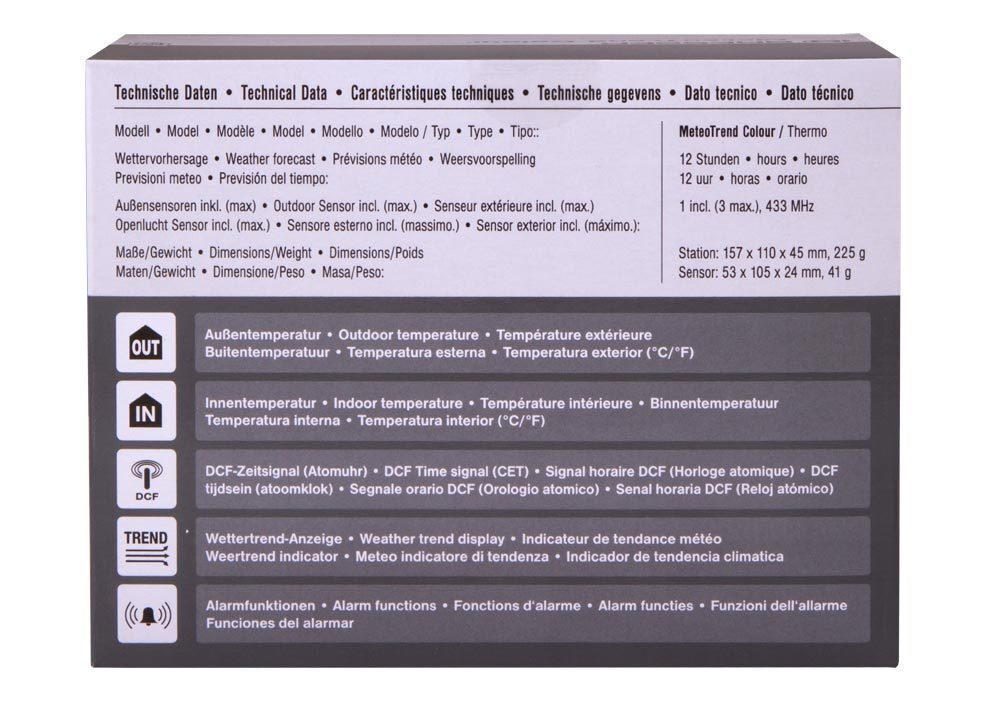 Погодная станция Bresser MeteoTrend Colour с радиоуправлением, черная