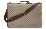 GUCCI Canvas With Leather Handbag Briefcase Men"s Brown