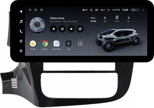 Магнитола для Mitsubishi Outlander 3 2012-2024 (овальный климат, Китай, рамка 9) - Teyes LUX ONE ROUND монитор 12.3" 2K QLED на Android 10, Быстрая, CarPlay, 4G SIM-слот