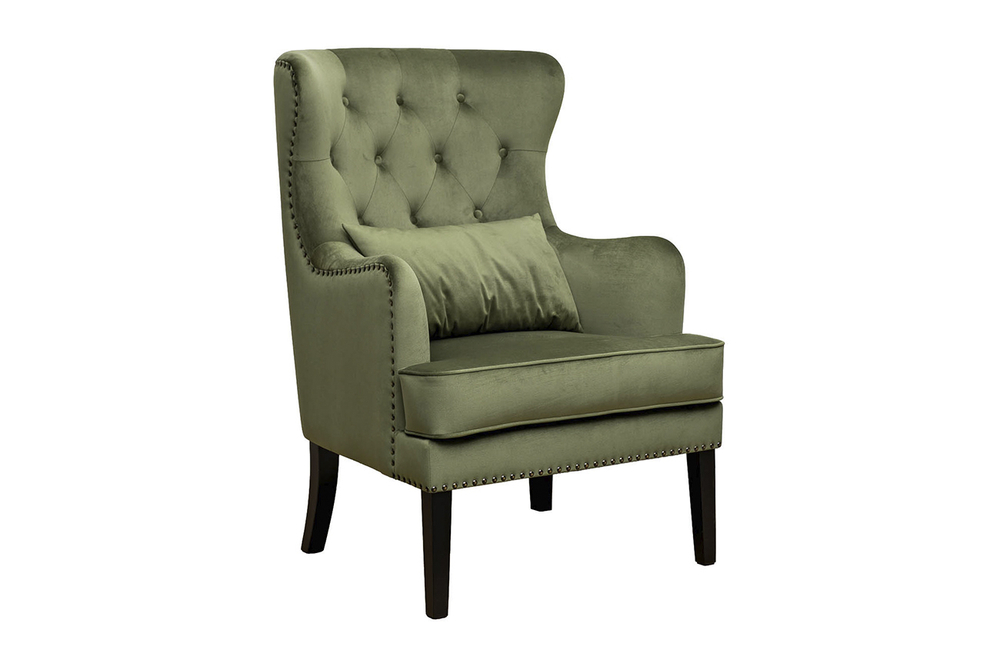 Кресло Garda Decor Римини (Rimini) велюр зеленый Colt008-ZEL 74*84*104 см с подушкой