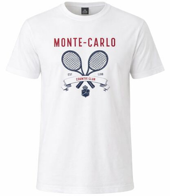 Мужская теннисная футболка Monte-Carlo Country Club MCCC Raquette Print - white