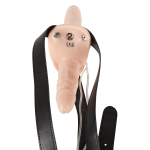 Телесный женский страпон с вагинальной пробкой Strap-On Duo - 15 см. (Цвет: телесный)