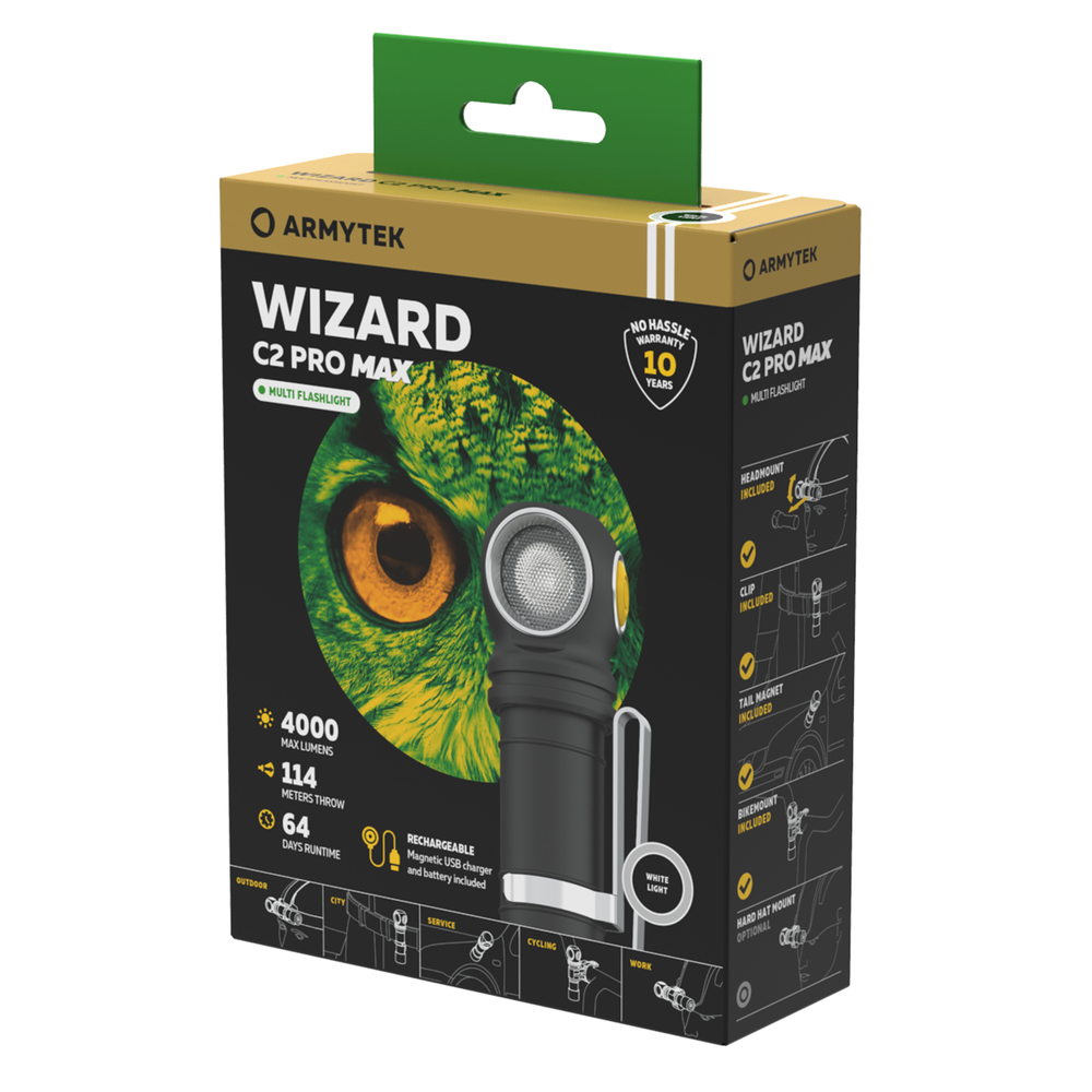 Фонарь Armytek Wizard C2 Pro Max Magnet USB White