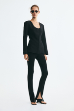 Блейзер из джерси с глубоким вырезом - H&M
