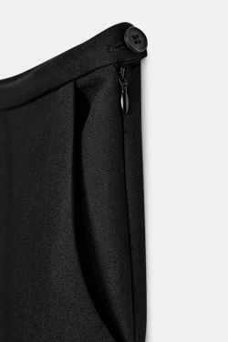 ZARA БРЮКИ ПРЯМОГО КРОЯ — ZW COLLECTION, ЧЕРНЫЙ