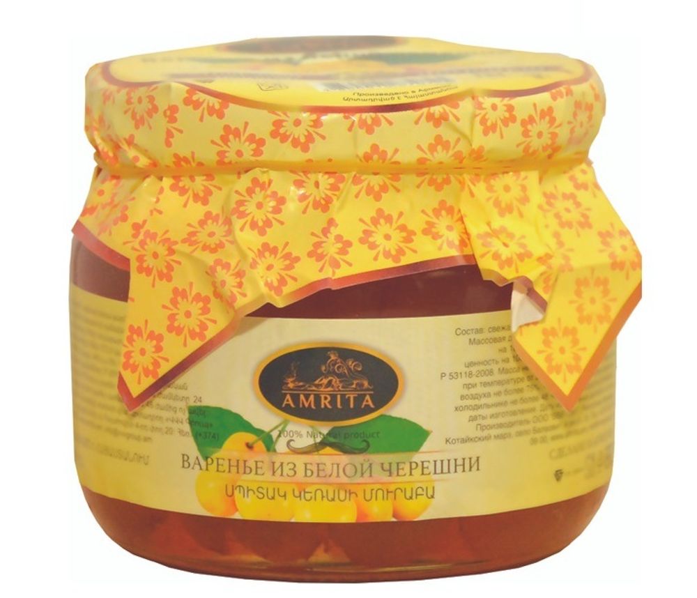 Варенье Amrita из белой черешни ст/б 440г