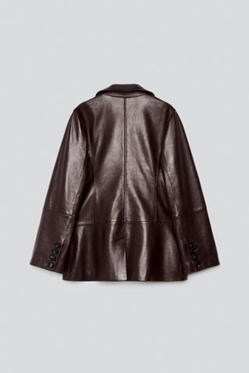 ZARA X BAISI GUADAGNINO КОЖАНАЯ КУРТКА, БОРДОВЫЙ
