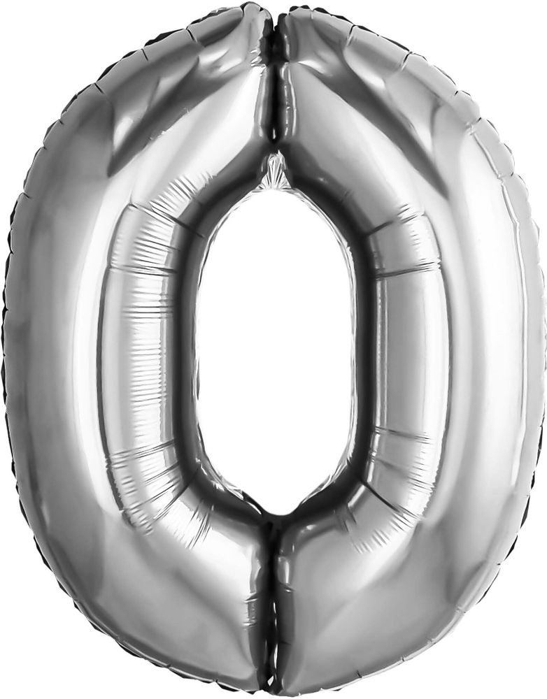 Ag (32''/81 см) Цифра, 0, Серебро, 1 шт. в уп.