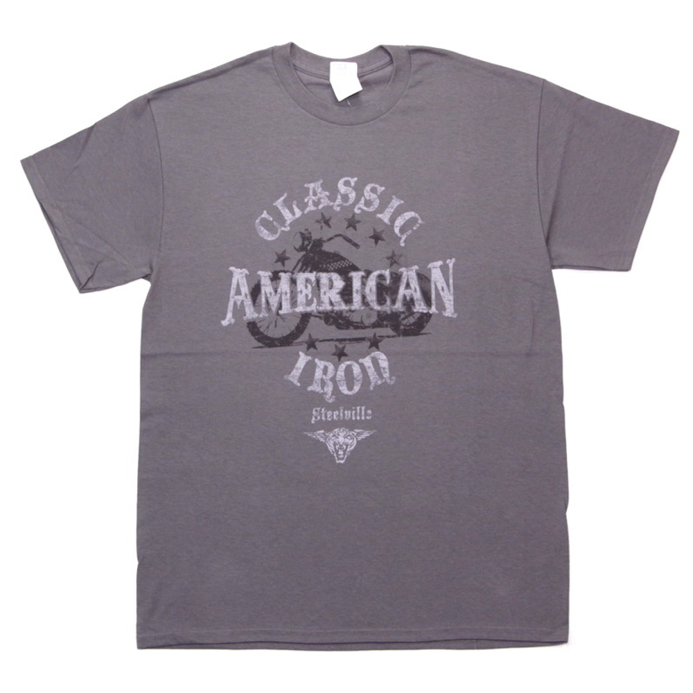 Футболка Classic American Iron ( серая )