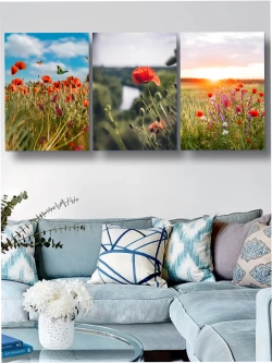 Картина Алые сияния модульная 50x70см 3шт.