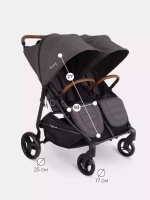 Коляска детская для близнецов "Twinny" RA151 Moon grey