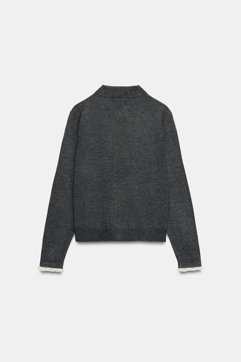 КАРДИГАН С КОНТРАСТНЫМ КРУЖЕВОМ — ZARA