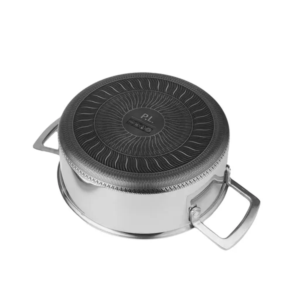 Кастрюля 4,6 л 24/21,5*17 см с крышкой New Kitchen Honeycombs нерж. с антиприг. покр. ИНДУКЦИЯ