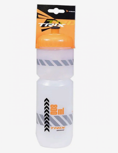 Фляга TRIX, 800 мл, 70°С/-10°С, LDPE, прозрачная, оранжево-белая