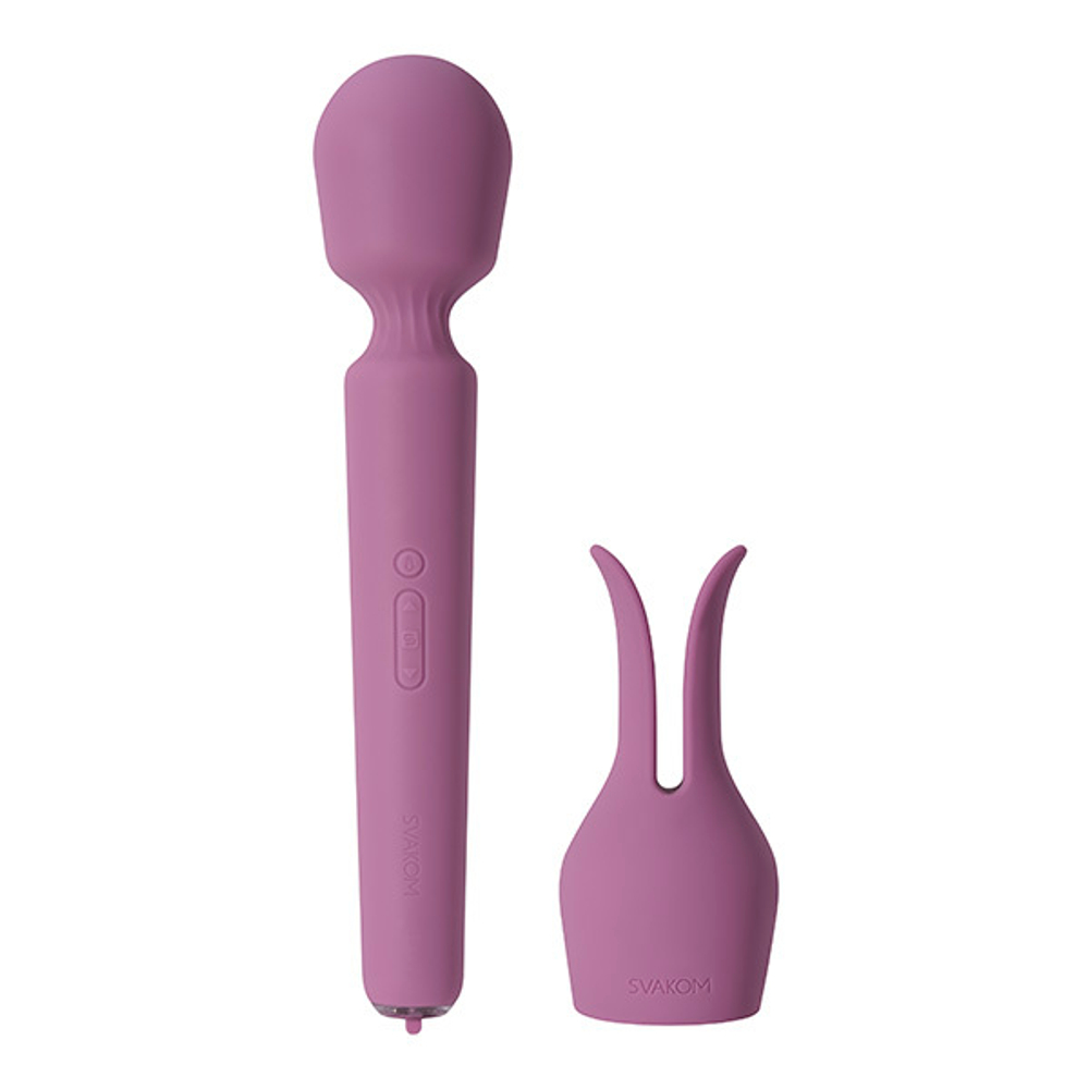 Сиреневый интерактивный вибратор-wand 29см с функцией нагрева Svakom Emma Neo 2 Powerful & Interactive Wand Vibrator SA299A