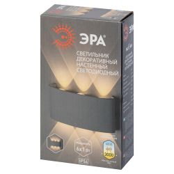 Светильник декоративный настенный светодиодный ЭРА WL12 WH 6х1Вт 3000К IP54 белый для интерьера и фасадов зданий | Настенная подсветка