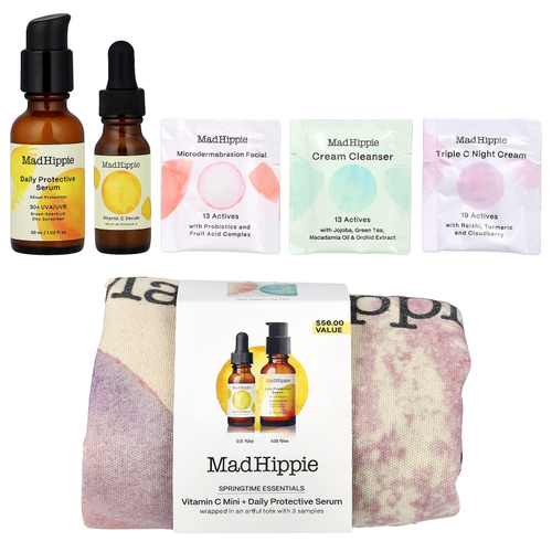 Mad Hippie, Springtime Essentials, витамин C в мини-капсулах и ежедневная защитная сыворотка, набор из 6 продуктов