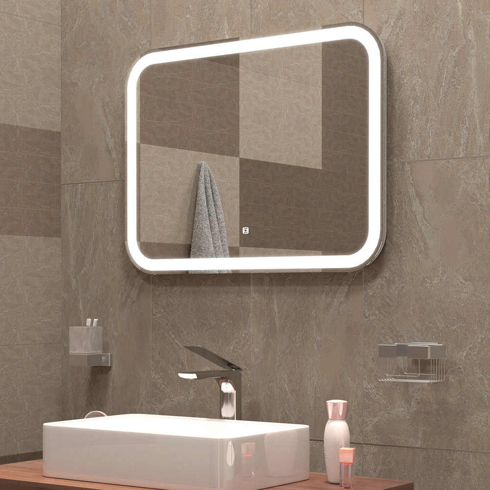 Зеркало MIXLINE "Стив Нео-S" 800*600 (ШВ) сенсорный выкл, светодиодная бегущая подсветка