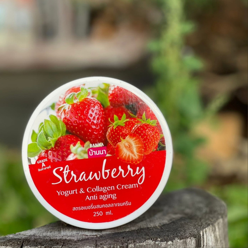 Крем для тела Клубничный йогурт и Коллаген Strawberry Yogurt & Collagen Cream Banna