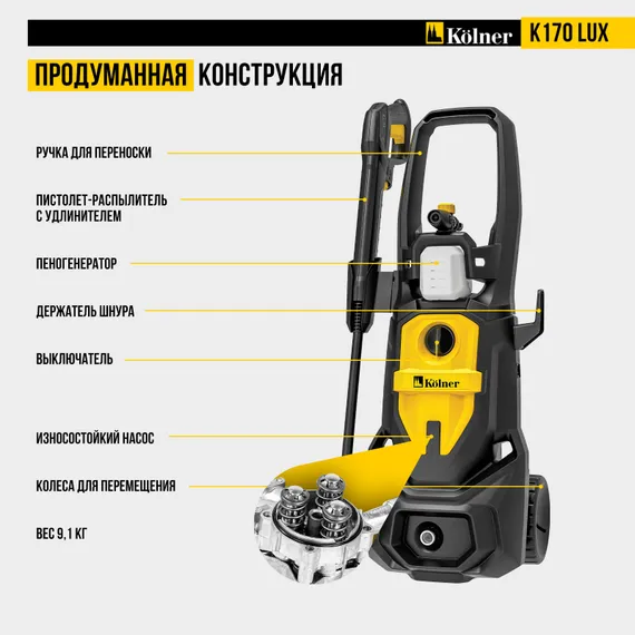 Мойка высокого давления "KOLNER" K170 LUX