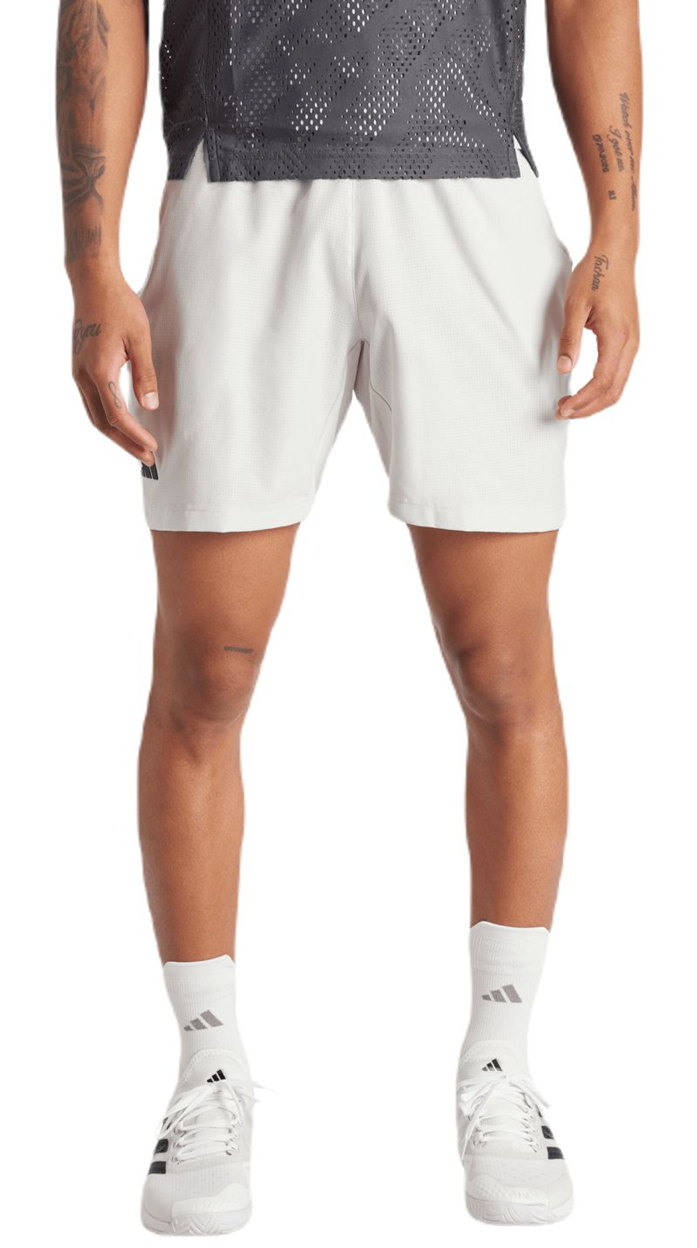 Мужские теннисные шорты Adidas Tennis Heat.Rdy Shorts And Inner Shorts Set — grey one/carbon