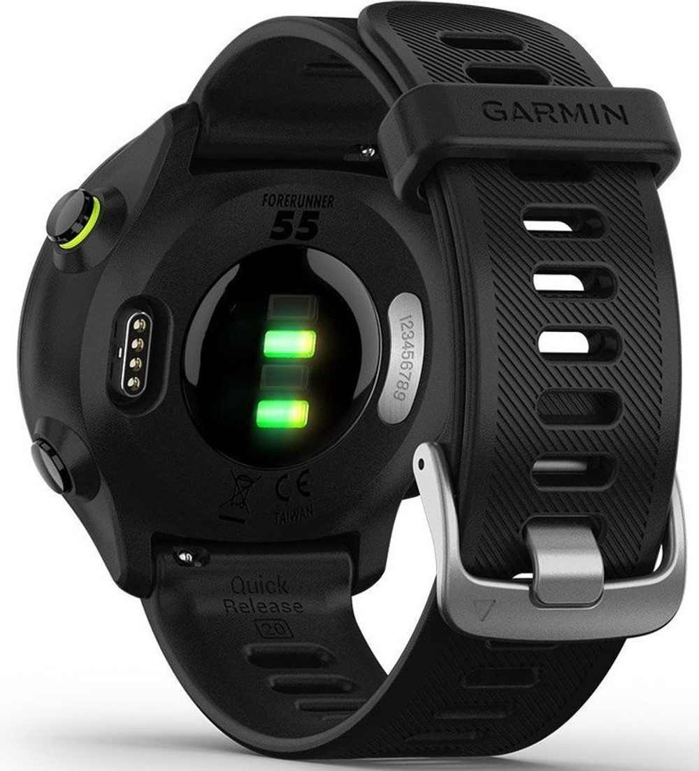 Смарт-часы Garmin Forerunner 55 42мм 1.04" LCD корп.черный рем.черный разм.брасл.:127-220мм (010-02562-10)