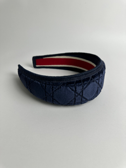 Ободок Christian Dior Navy Blue Velvet