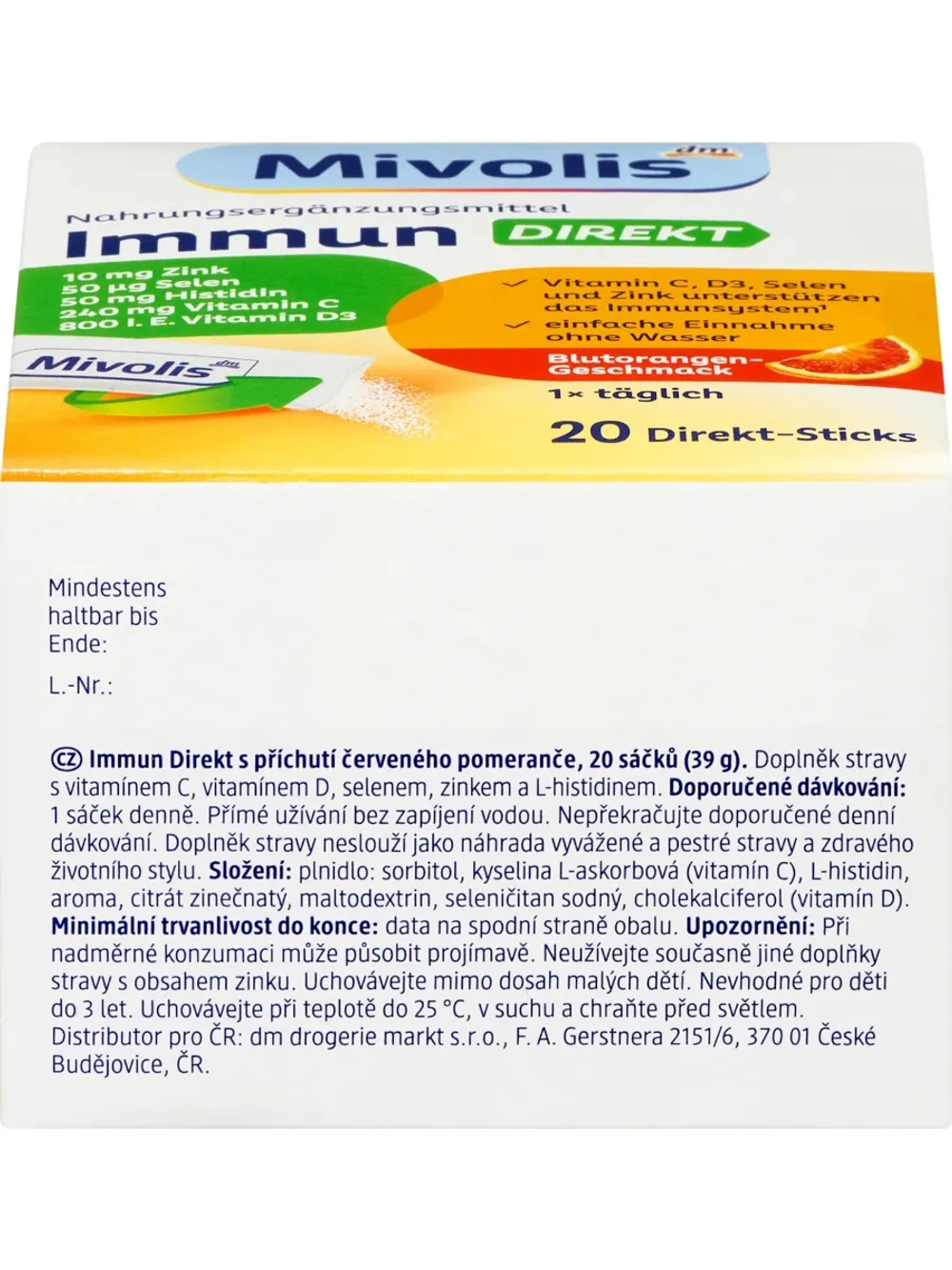 Mivolis Immun Direct комплекс для поддержки иммунитета, 20 шт. (саше)
