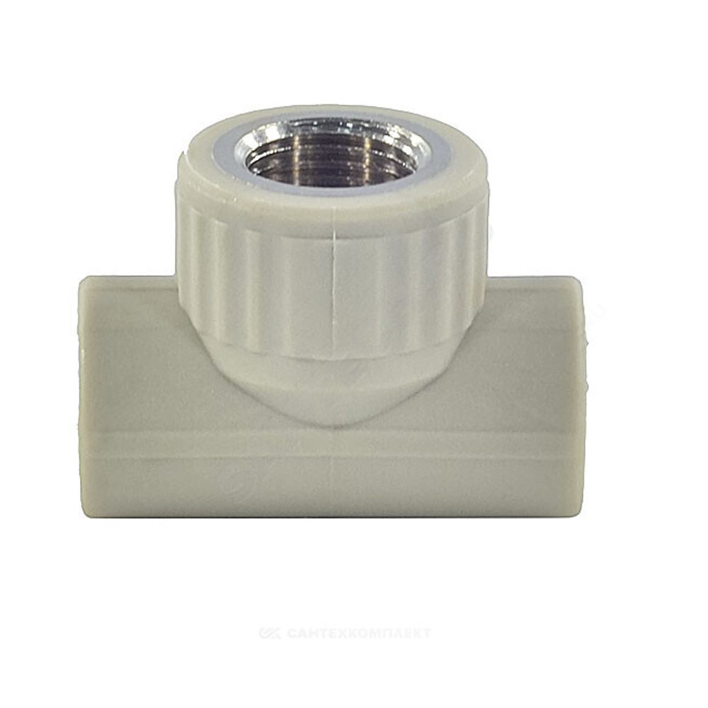 Тройник PP-R комбинированный серый Дн 20х1/2" ВР VALFEX 10127020Г