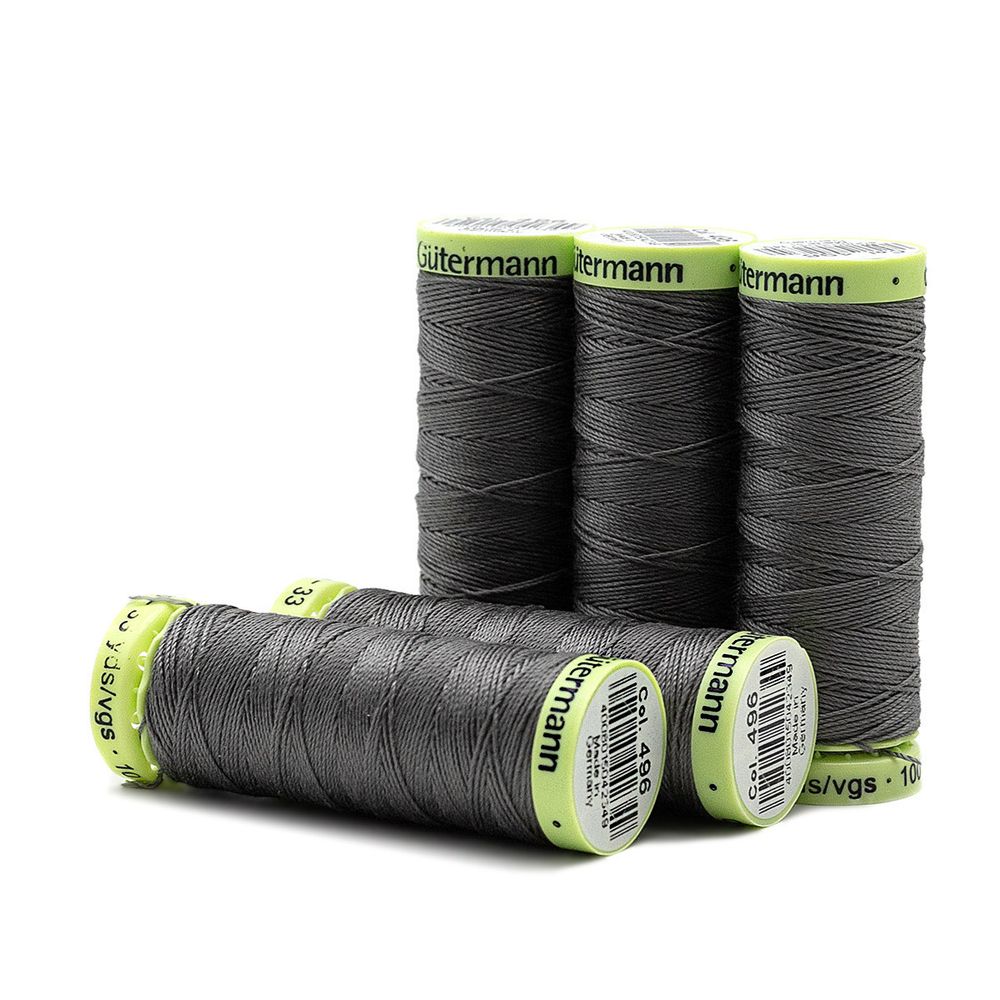 Нитки отделочные Gutermann Top Stitch 30 (30 метров), 5 кат. | 496 серо-стальной