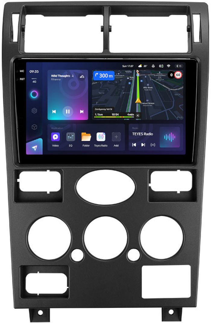 Магнитола для Ford Mondeo 3 2000-2006 (кондиционер) - Teyes CC3-2K монитор 9.5" 2K QLED на Android 10, Быстрая, CarPlay, 4G SIM-слот