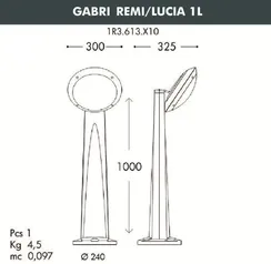 Наземный светильник Lucia 1R3.613.X10.AYE27 Fumagalli