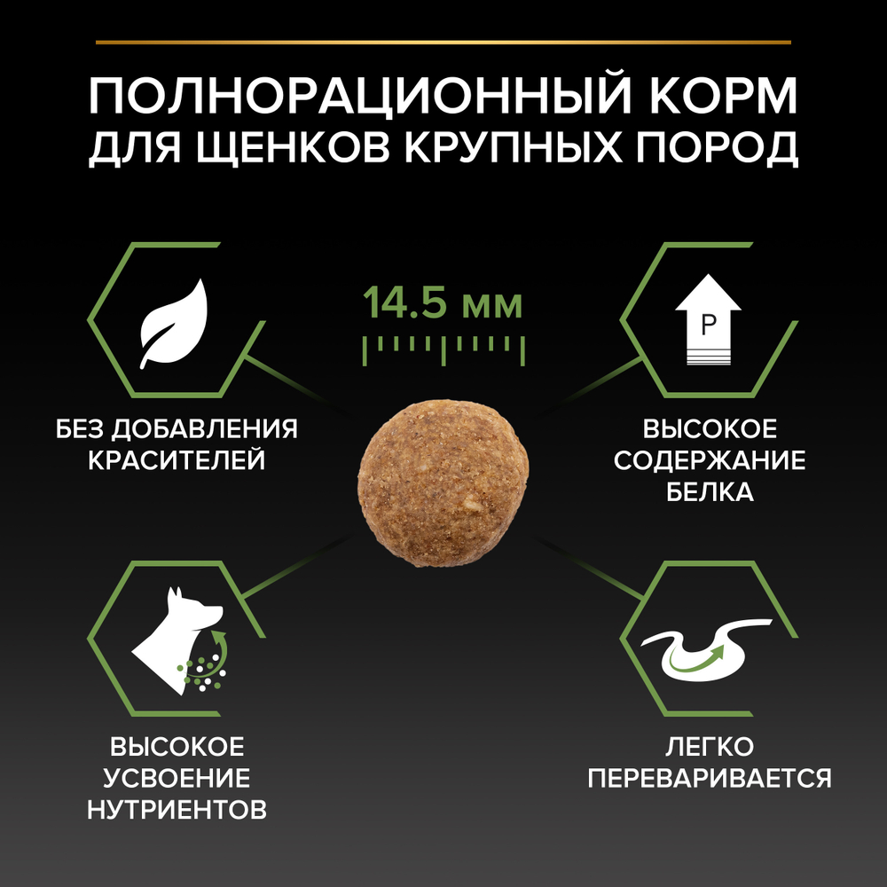 Сухой корм PRO PLAN HEALTHY START для щенков крупных пород с мощным телосложением курица 12 кг