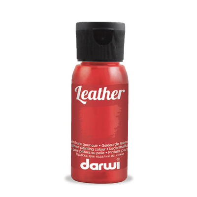 Краска для кожи Darwi Leather, 50мл, 490 киноварь