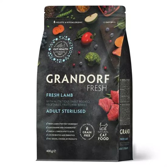 Grandorf Fresh Cat Lamb&Sweet Potato Sterilised Сухой беззерновой корм для стерилизованных кошек ягненок с бататом