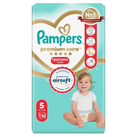 Трусики Pampers Premium Care 5 (12-17 кг) 52 шт.