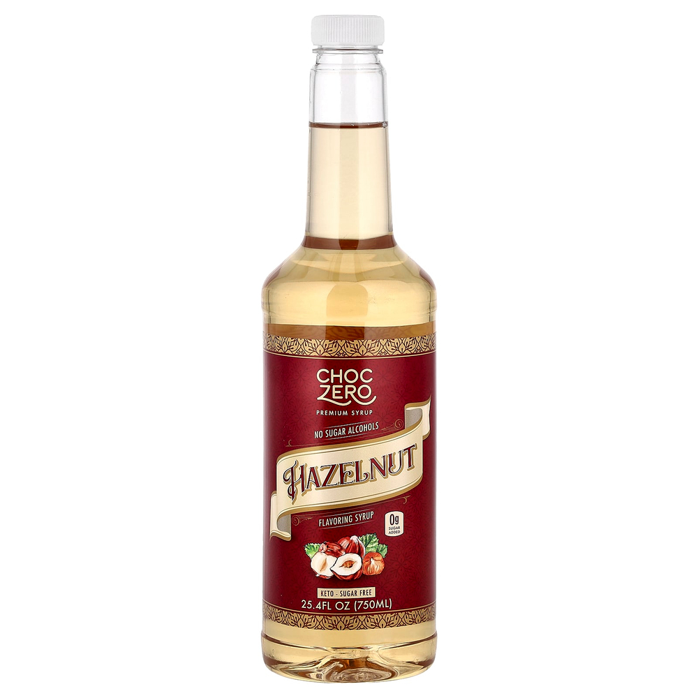 ChocZero, премиальный сироп, со вкусом фундука, без сахара, 750 мл (25,4 жидк. унции)