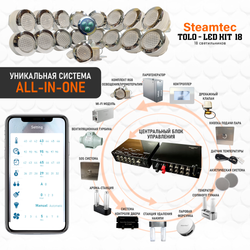 Комплект освещения(хромотерапия) Steamtec TOLO-LED01-kit6, 18 ламп