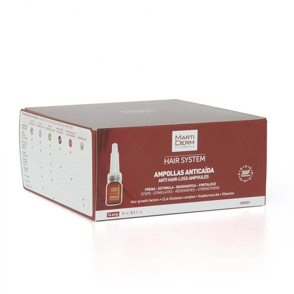 Martiderm HAIR SYSTEM - Ампулы против выпадения волос, 14х3 мл