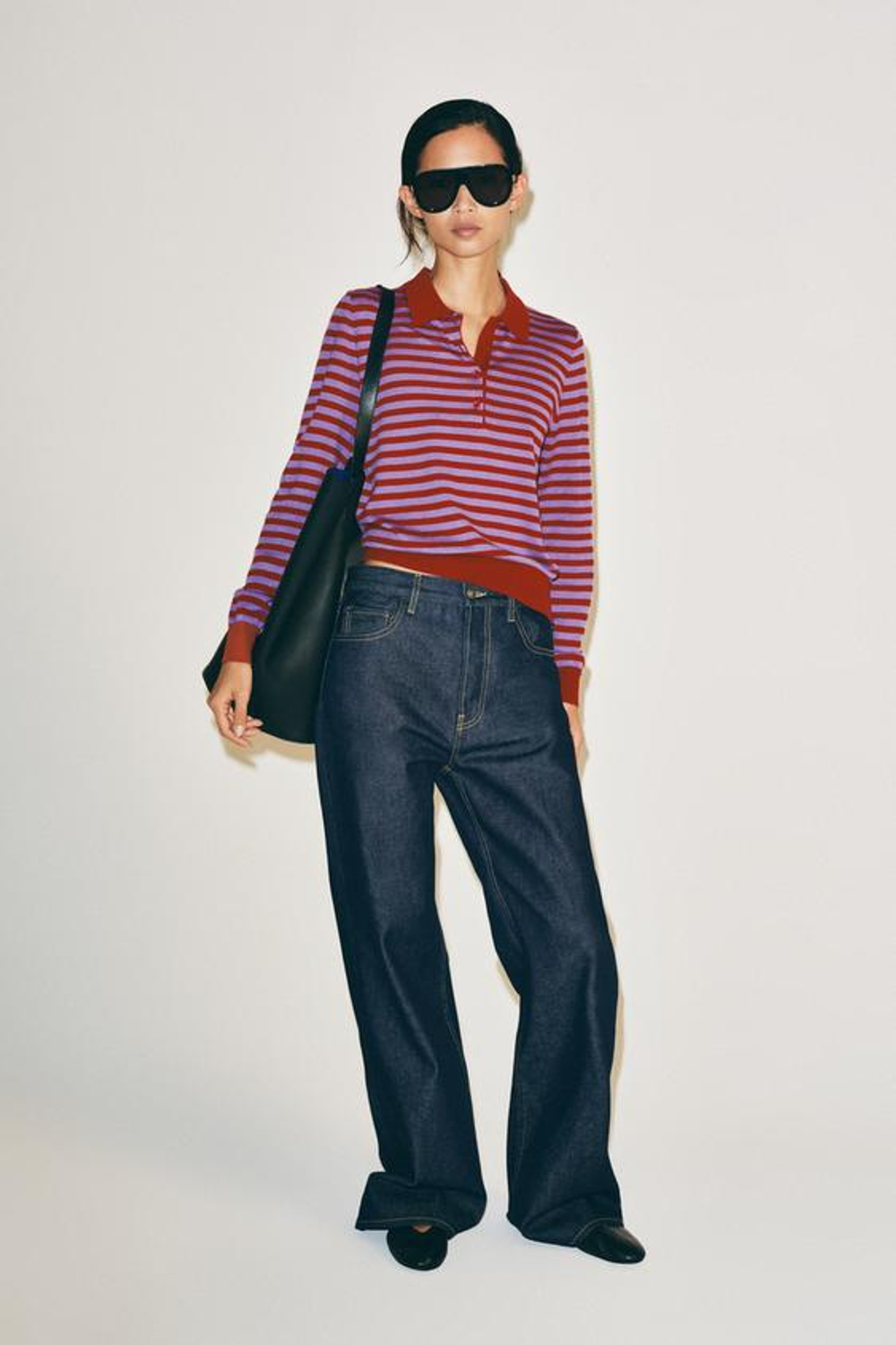 ZARA ТРИКОТАЖНОЕ ПОЛО В ПОЛОСКУ, РАЗНОЦВЕТНЫЙ