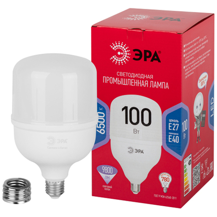 Лампа светодиодная POWER ЭРА RED LINE LED T140-100W-6500-E27/E40 R 100Вт колокол холодный белый свет E27/E40