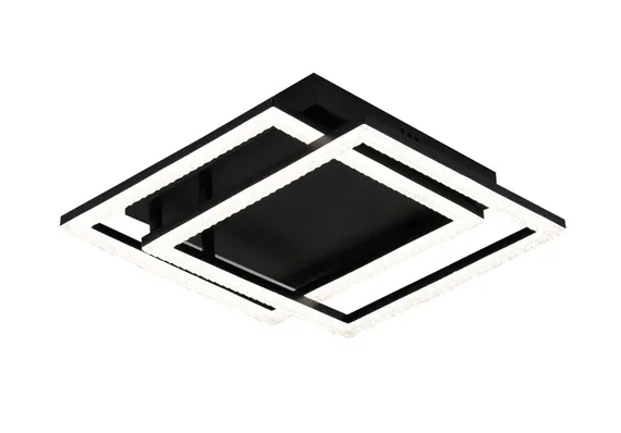 Люстра потолочная светодиодная Rilon 3452/2 BLACK, 64 Вт, чёрная