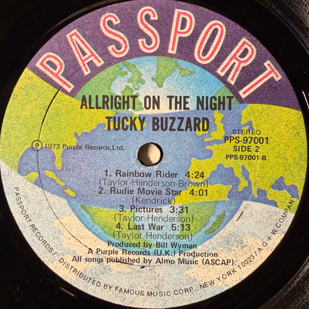 Tucky Buzzard ‎– Allright On The Night (США 1973г.)