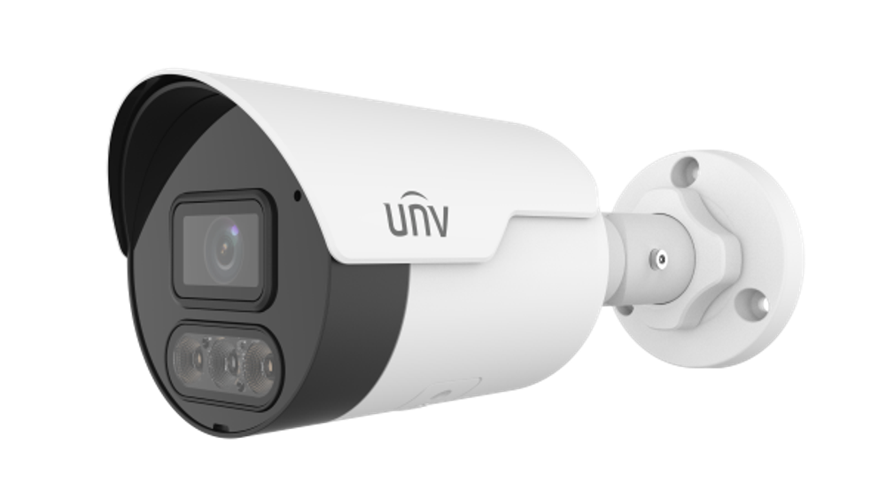 IP-камера Uniview IPC2124LE-ADF28K-DL3 (2.8 мм) 4Мп, цилиндрическая, с двойной подсветкой и микрофоном