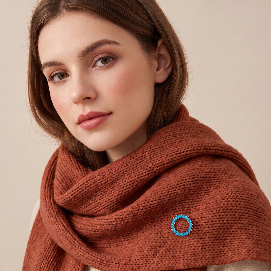 Брошь Fiore Luna Аура серебряная FBB01163-15 BL/S