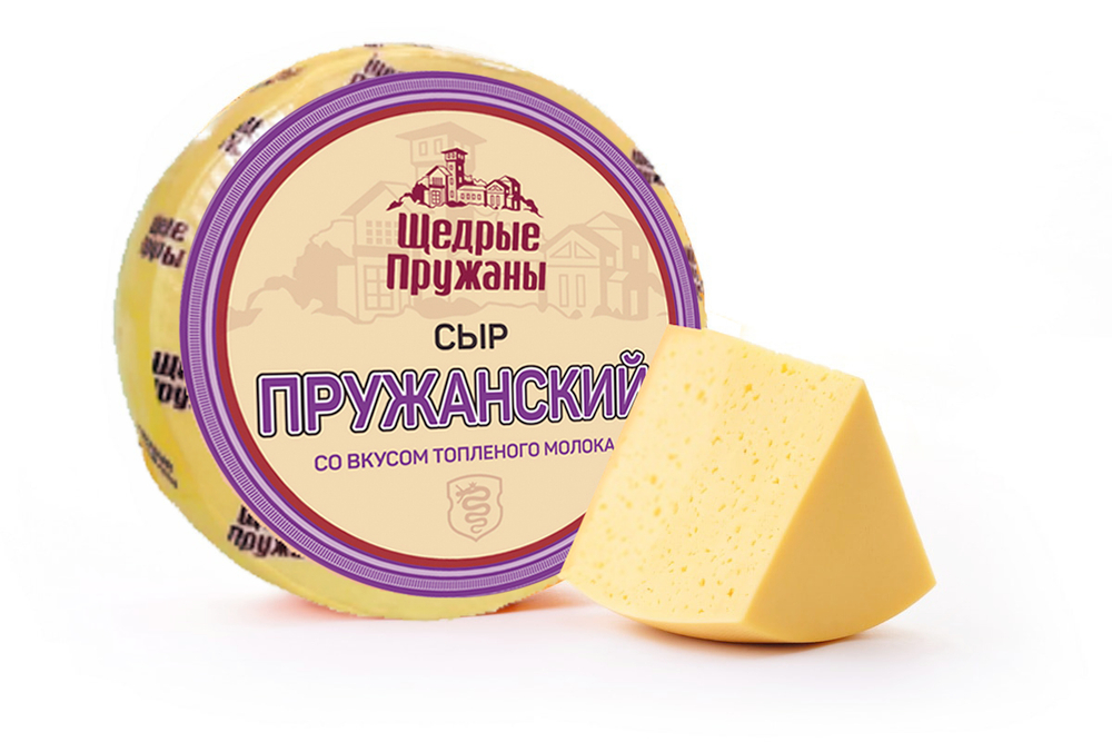 Сыр Пружанский со вкусом топленого молока 50%, Пружанский МК брус
