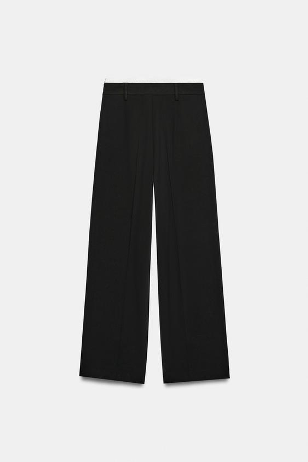 ZARA ШИРОКИЕ БРЮКИ С ДВОЙНЫМ ПОЯСОМ, ЧЕРНЫЙ