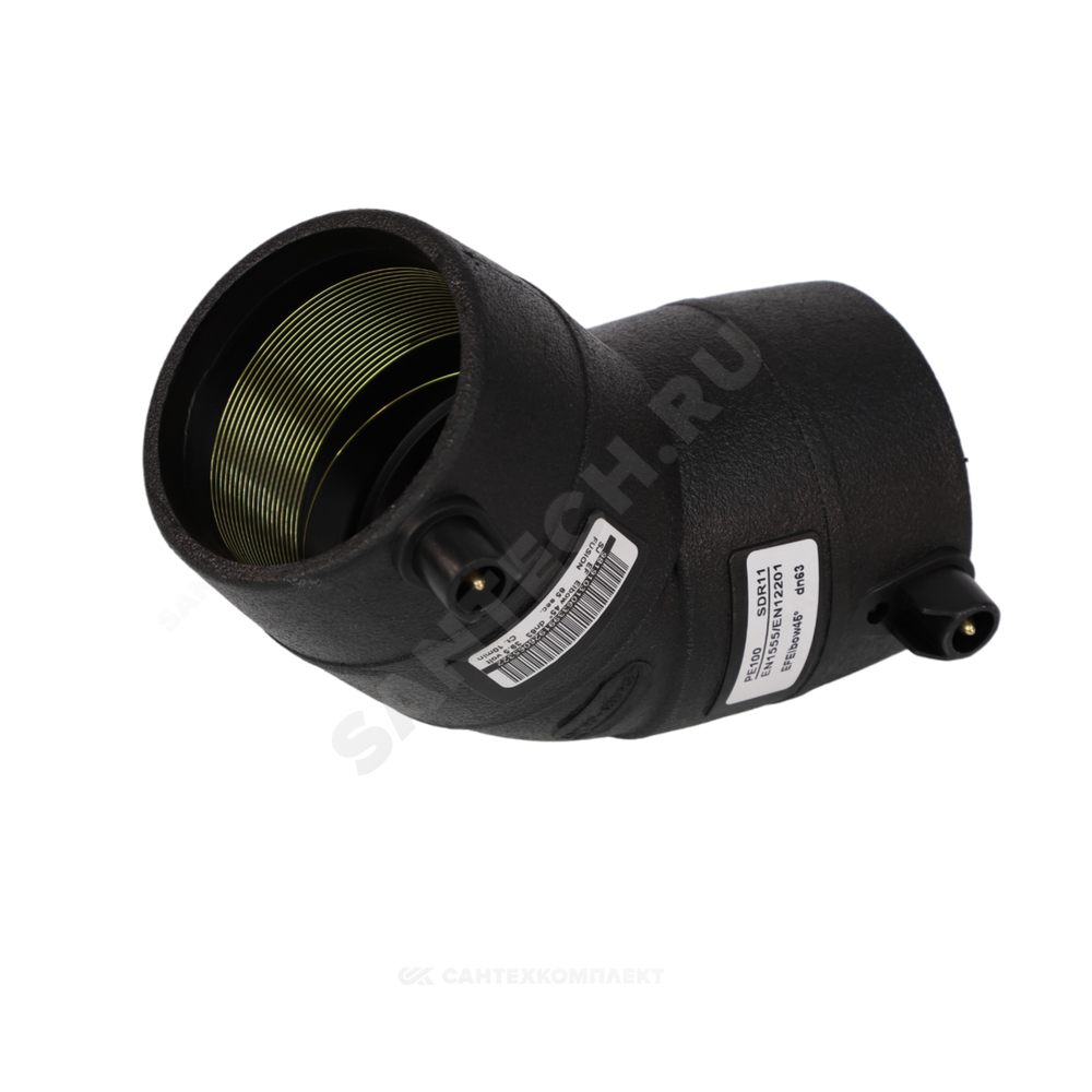 Отвод электросварной ПЭ100 Дн 50х45гр Ру16 SDR11 SMART JOINT EFL450A
