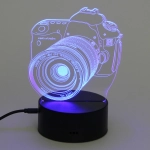 Светильник ночник «3D-Фотоаппарат» на пластиковой подставке, с включателем USB