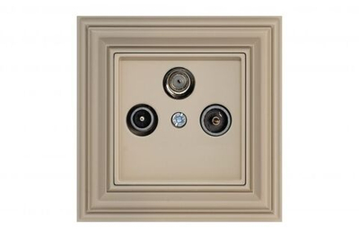 Розетка SAT-TV-R оконечная, кремовая матовая, Classic